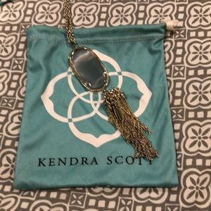 Rayne Silver Long Pendant Necklace in Slate